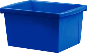 Storex bac de rangement pour classe, 4 gallons (15l), bleu, (paquet de 6)                                               