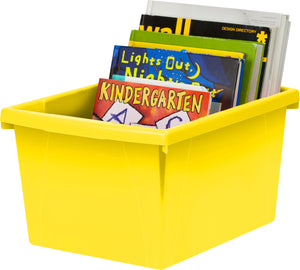Storex bac de rangement 4 gallons (15l) jaune, lot de 6                                                                 