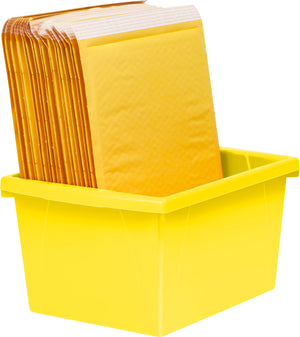 Storex bac de rangement 4 gallons (15l) jaune, lot de 6                                                                 