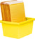 Storex bac de rangement 4 gallons (15l) jaune, lot de 6                                                                 