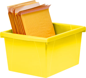 Storex bac de rangement 4 gallons (15l) jaune, lot de 6                                                                 