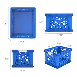 Storex caisse avec poignées confort, bleu, (boîte de 3)                                                                 