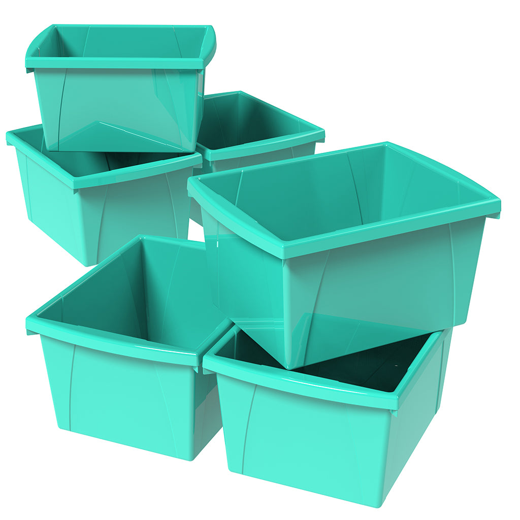 4 Gallon Storage Bin, Teal (6 units/pack)