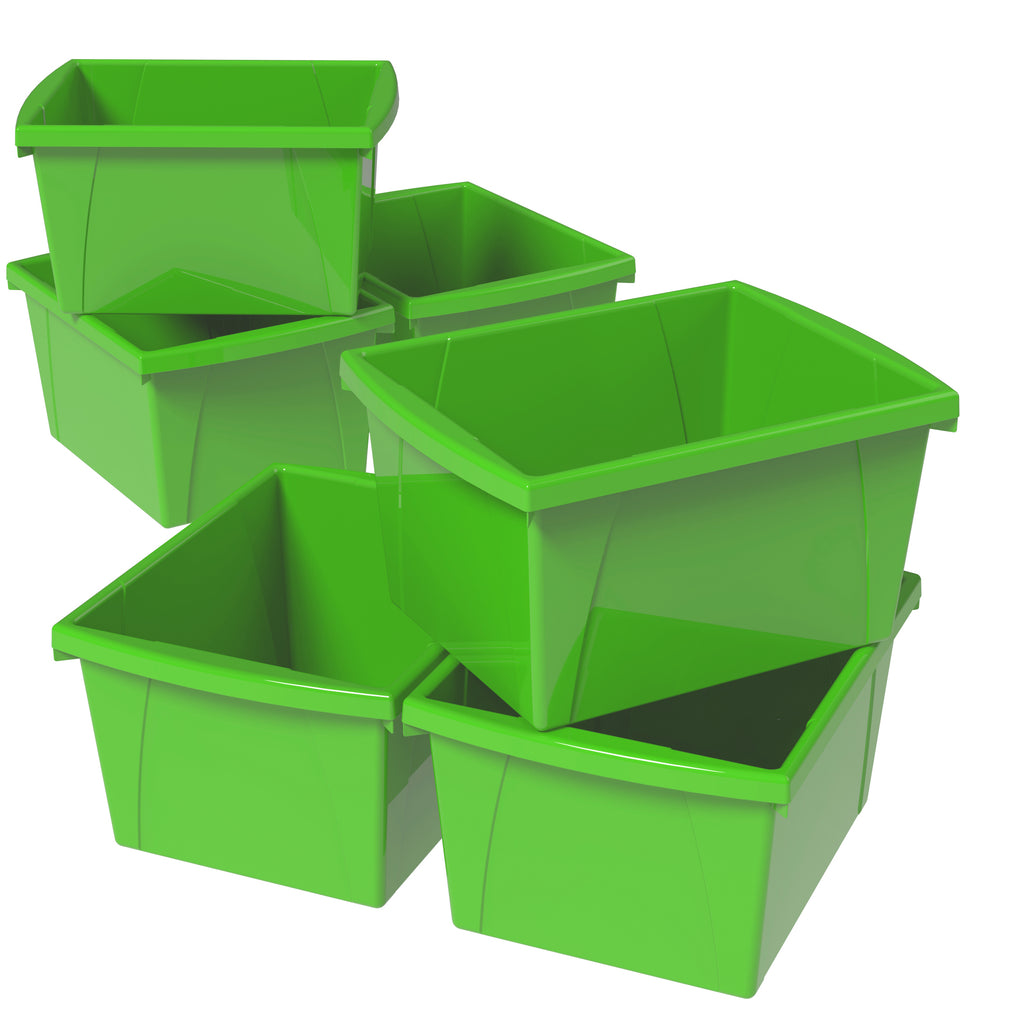 4 Gallon Storage Bin, Green (6 units/pack )