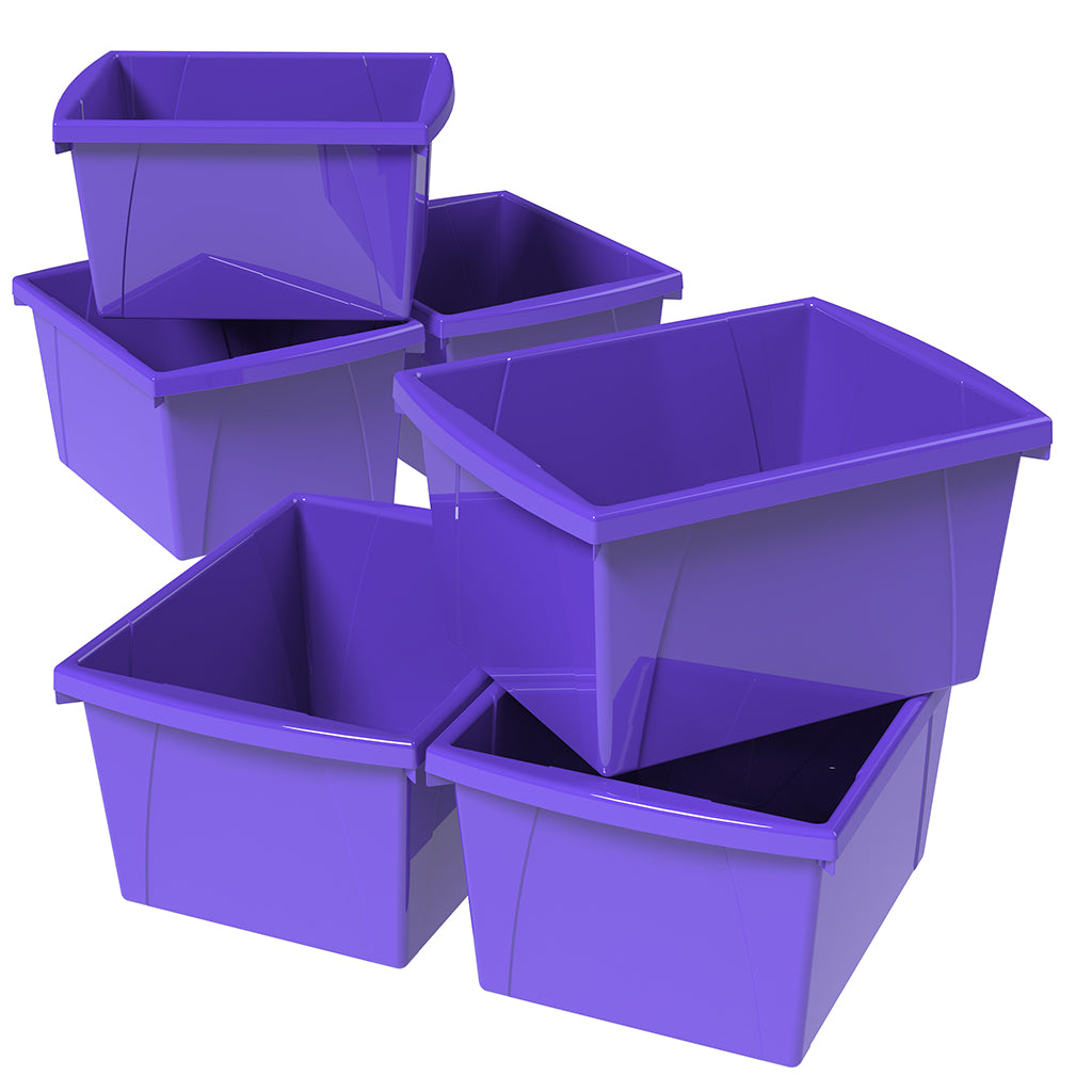 4 Gallon Storage Bin, Purple (6 units/pack )