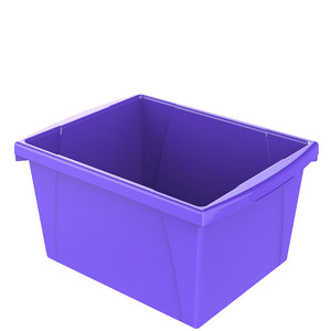 Storex bac de rangement 4 gallons (15l) violet, lot de 6                                                                