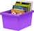 Storex bac de rangement 4 gallons (15l) violet, lot de 6                                                                