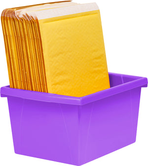 Storex bac de rangement 4 gallons (15l) violet, lot de 6                                                                