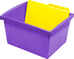 Storex bac de rangement 4 gallons (15l) violet, lot de 6                                                                
