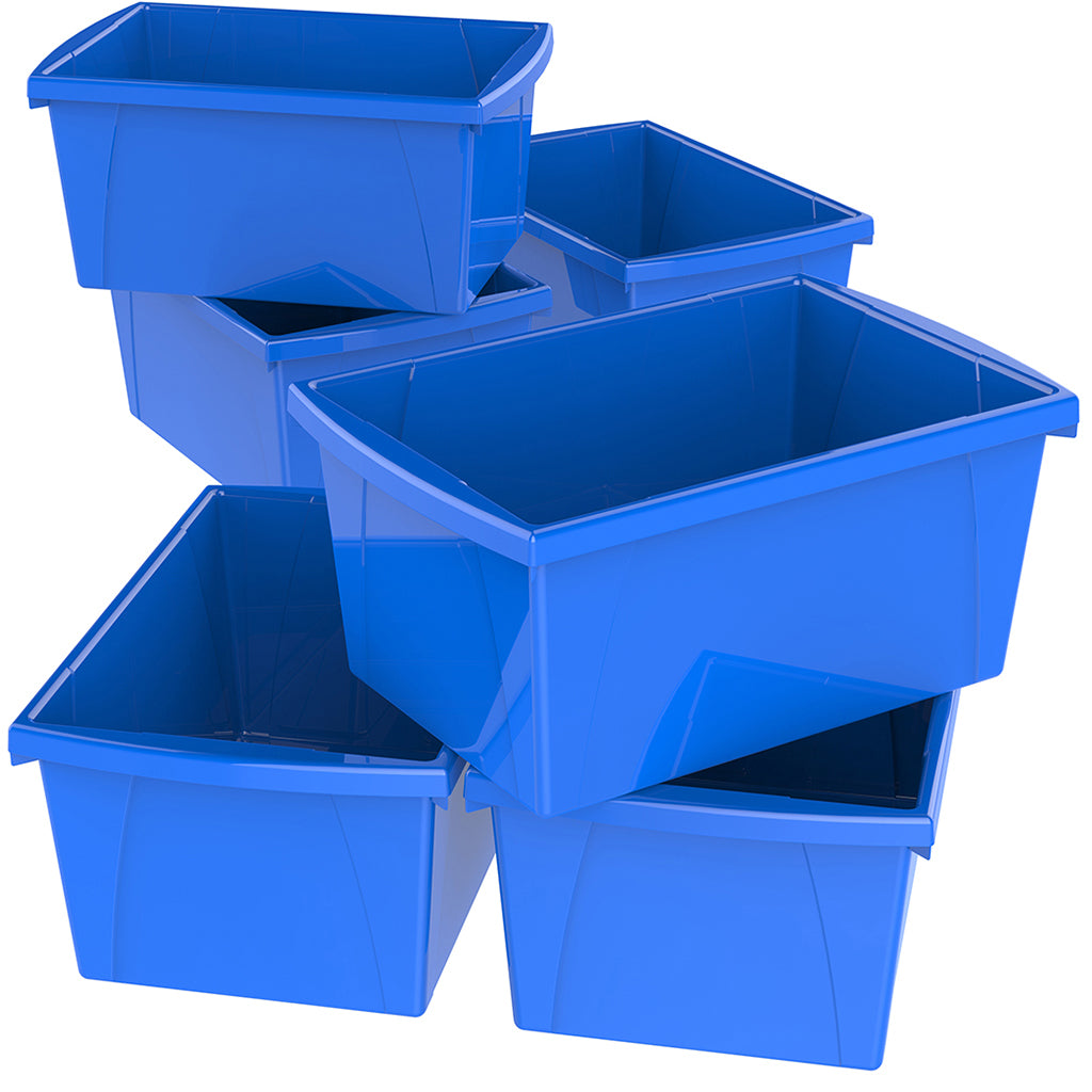 5.5 Gallon Storage Bins, Blue (6 units/pack)