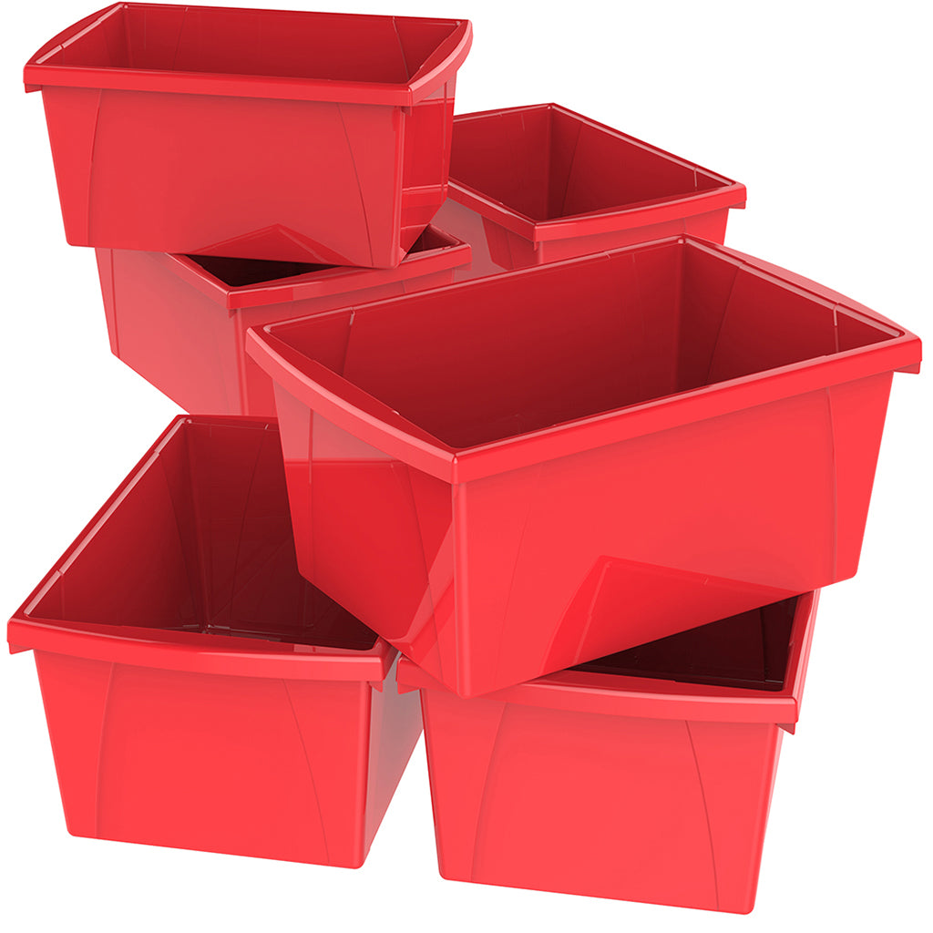 5.5 Gallon Storage Bins,Red (6 units/pack)