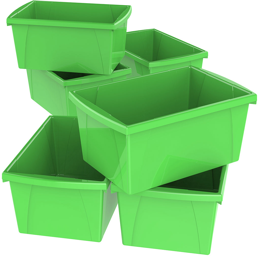 5.5 Gallon Storage Bins, Green (6 units/pack)