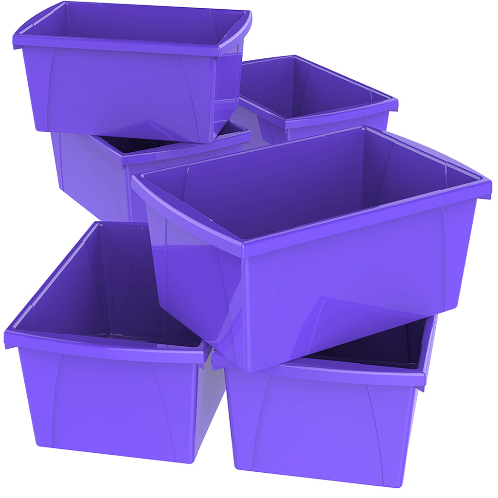 5.5 Gallon Storage Bins, Purple (6 units/pack)