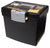 Portable File Box with XL Lid, Black