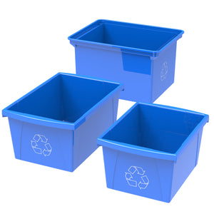 4 Gallon Recycling Bin, Blue