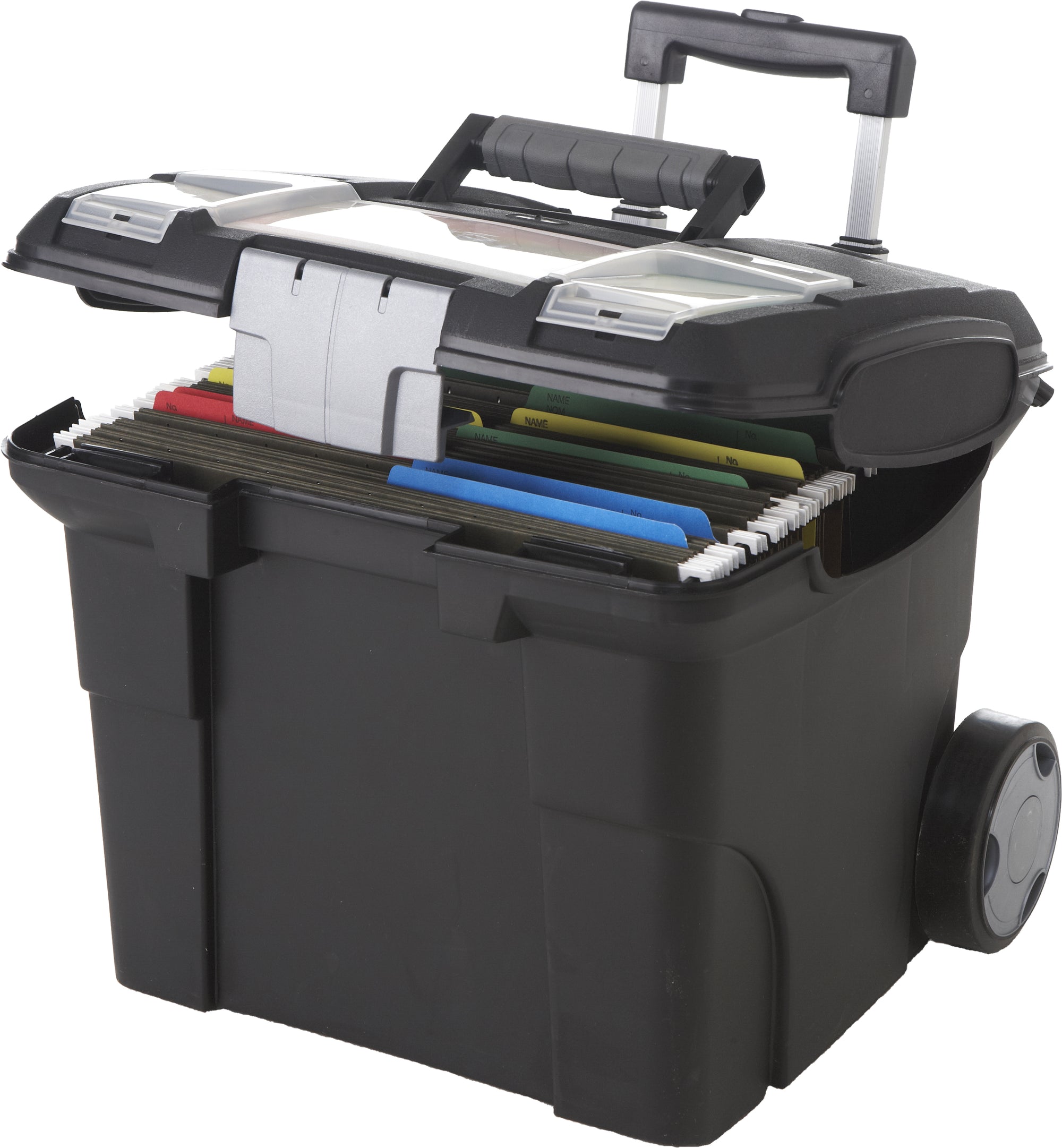 Premium File Box with Wheels, Black