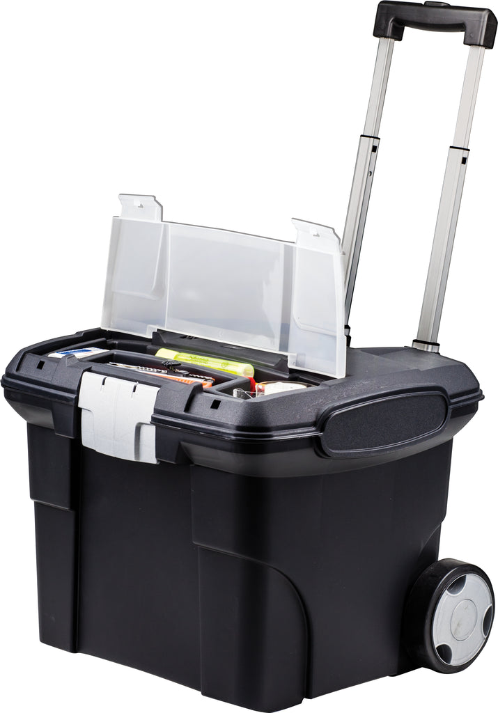 Plus One File Box Premium Mobile File Box, Black – Storex