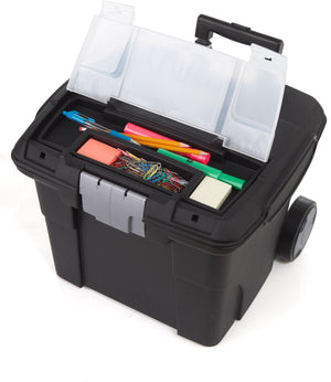 Premium Mobile File Box, Black