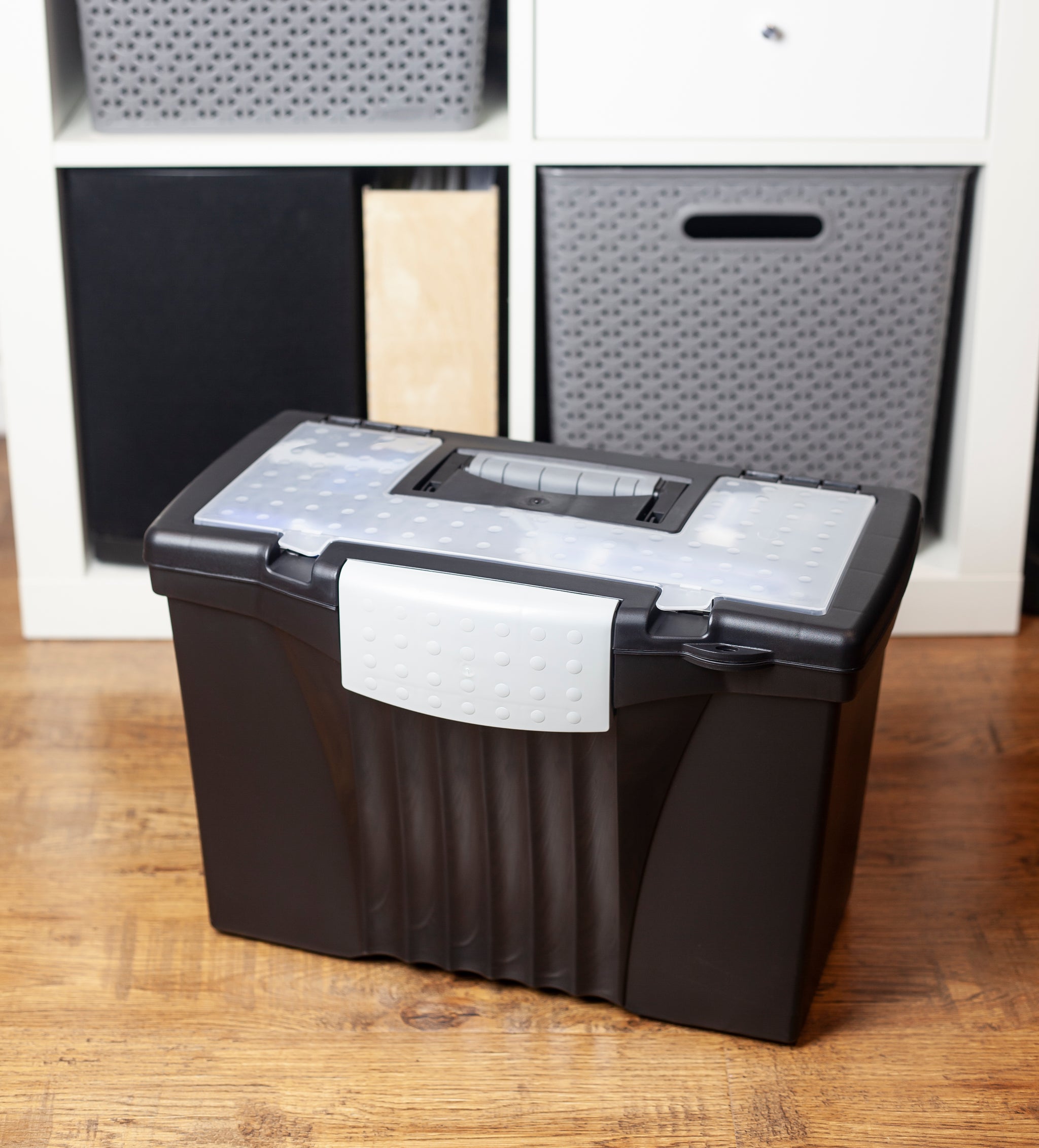 Portable Legal File Box, Black - Storex