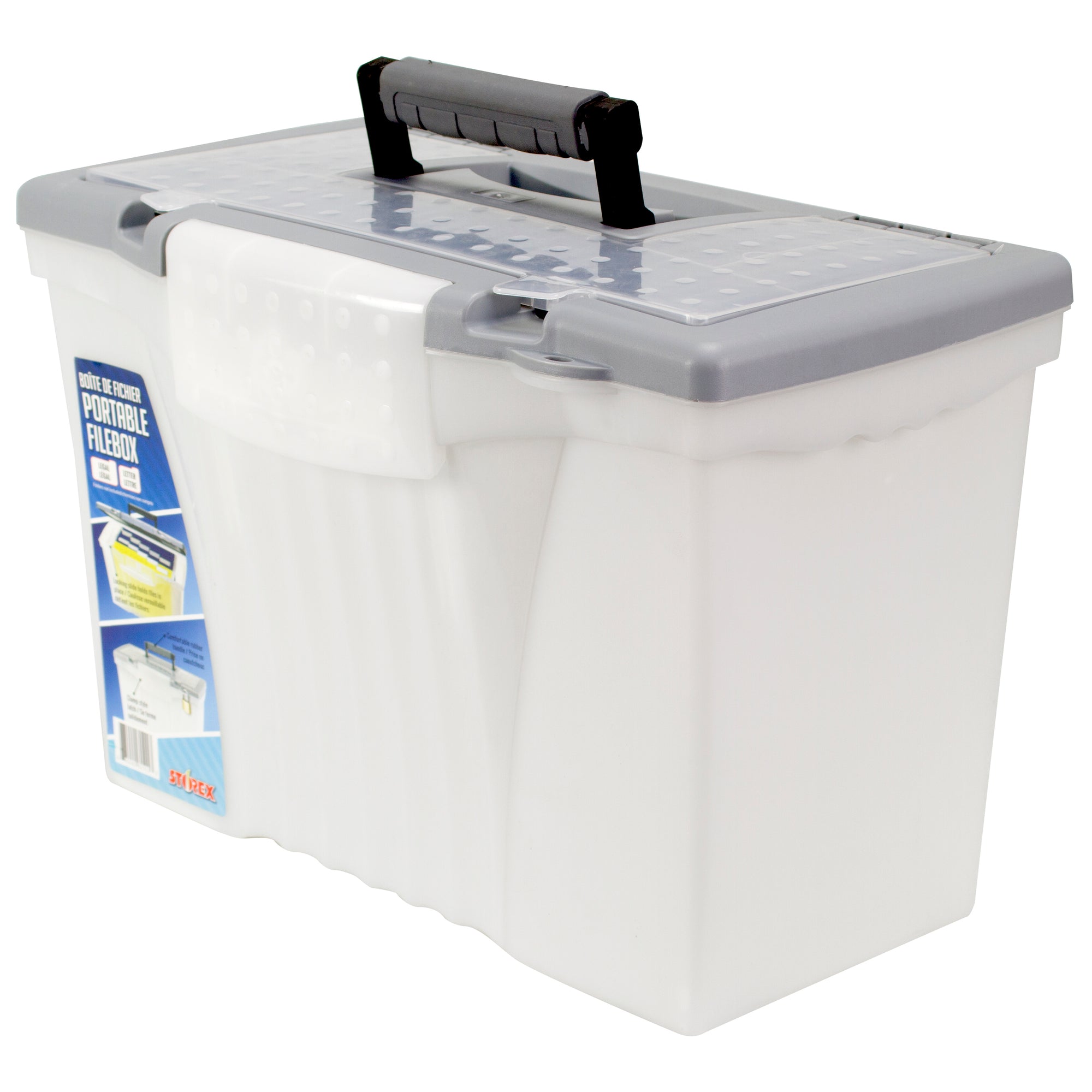 Legal/Letter Portable File Box, Silver
