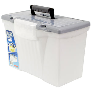 Legal/Letter Portable File Box, Silver
