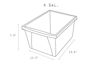 Storex bac de rangement pour classe, 4 gallons (15l), couleurs assorties, (paquet de 6)                                 