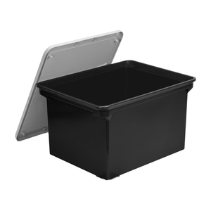Storex fourre-tout portable avec couvercle, lettre/légal, noir, paquet de 4                                             