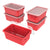 Small Cubby Bin with lid, Red (5 units/pack)