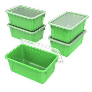 Small Cubby Bin with lid, Green (5 units/pack)