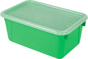 Storex petit bac à rangement avec couvercle, vert, lot de 5                                                             