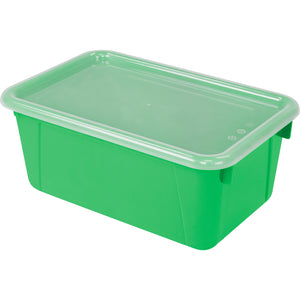 Storex petit bac à rangement avec couvercle, vert, lot de 5                                                             