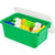 Storex petit bac à rangement avec couvercle, vert, lot de 5                                                             