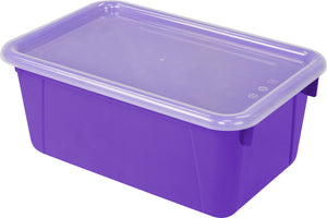 Small Cubby Bin with Lid, Purple