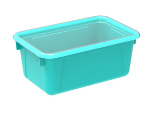 Small Cubby Bin with Lid, Teal