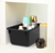 Small Cubby Bin with Lid, Black