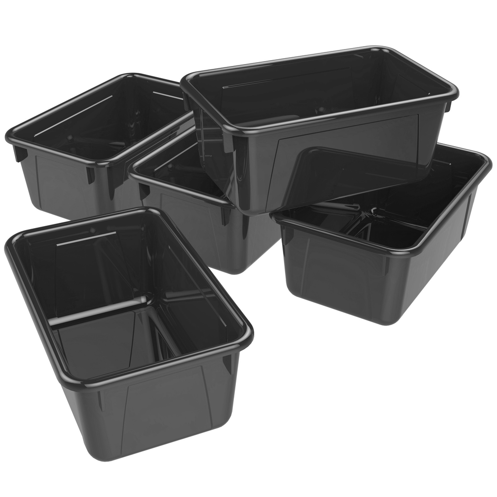 Storex Small Cubby Bin, Black (Case of 5)