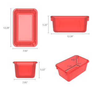 Storex petit bac à rangement, teinte rouge, lot de 5                                                                    