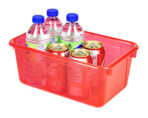 Storex petit bac à rangement, teinte rouge, lot de 5                                                                    