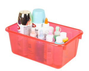 Storex petit bac à rangement, teinte rouge, lot de 5                                                                    