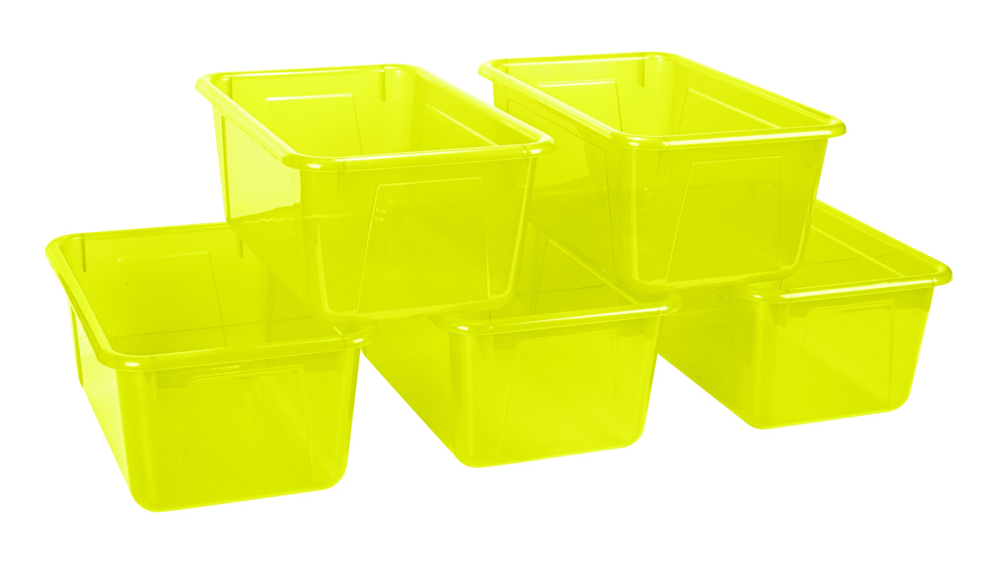 Storex Small Cubby Bin, Candy Yellow, 5-Pack