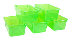 Storex Small Cubby Bin, Candy Green, 5-Pack