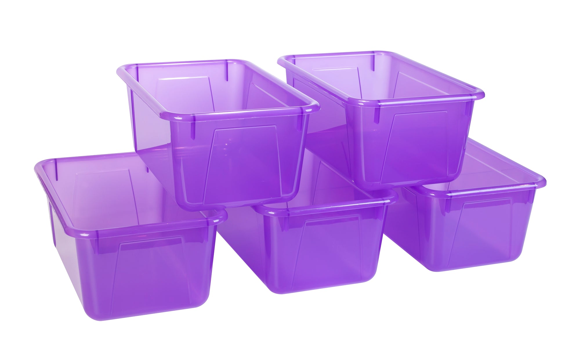 Storex Small Cubby Bin, Candy Violet, 5-Pack