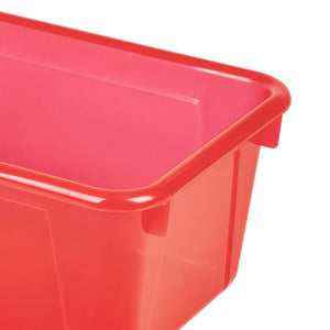Small Cubby Bin with Lid, Tint Red