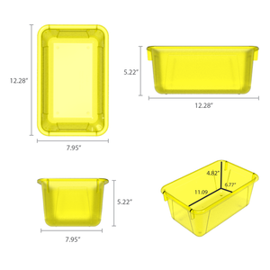 Small Cubby Bin with Lid, Tint Yellow
