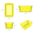 Small Cubby Bin with Lid, Tint Yellow
