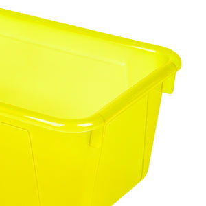 Small Cubby Bin with Lid, Tint Yellow