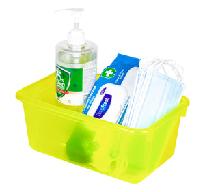 Small Cubby Bin with Lid, Tint Yellow