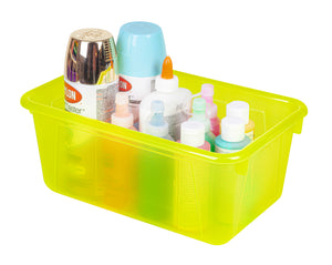 Small Cubby Bin with Lid, Tint Yellow