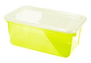 Small Cubby Bin with Lid, Tint Yellow