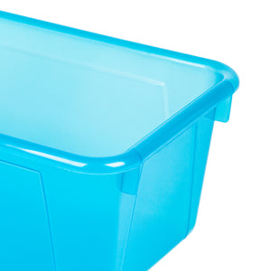 Storex petit bac à rangement avec couvercle, teinte sarcelle, lot de 5                                                  